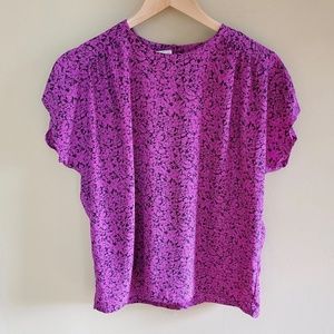 Vintage purple floral print tee